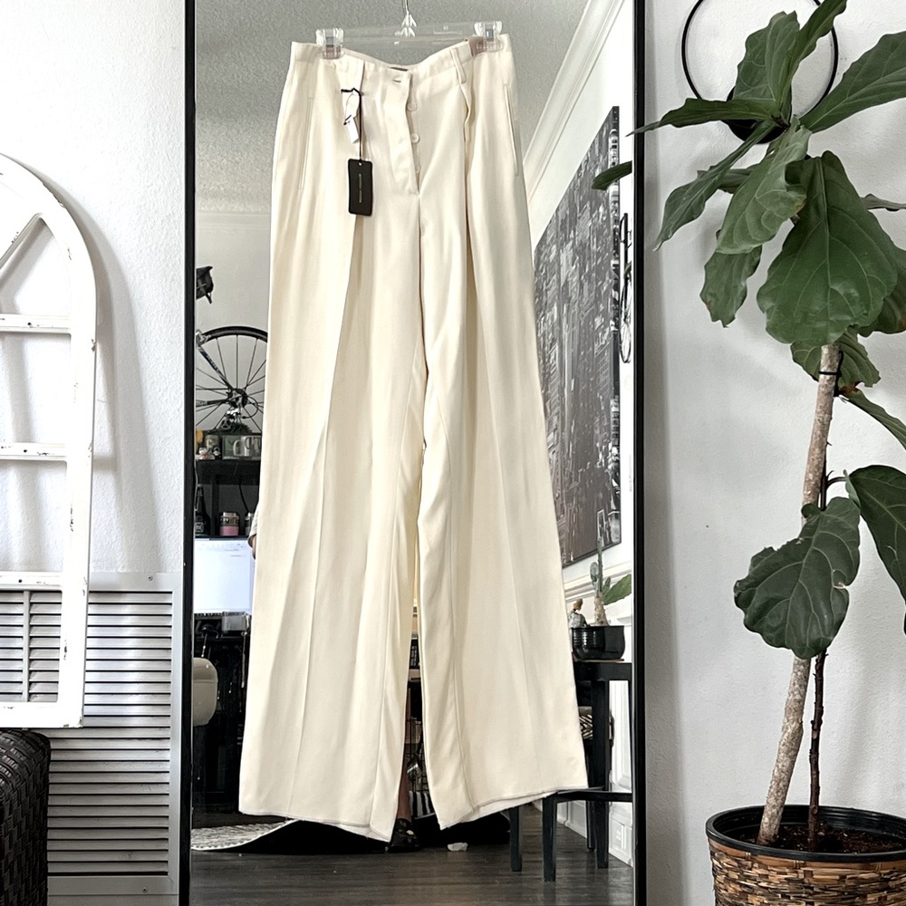 BNWT Bottega Venetta Cream Pants Sz42